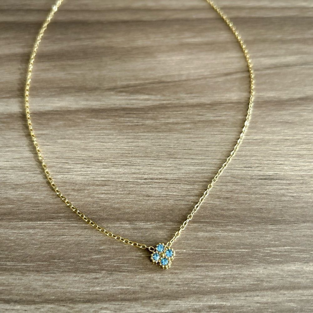 Blue Flower Pendant Q896 - Picture 3 of 5